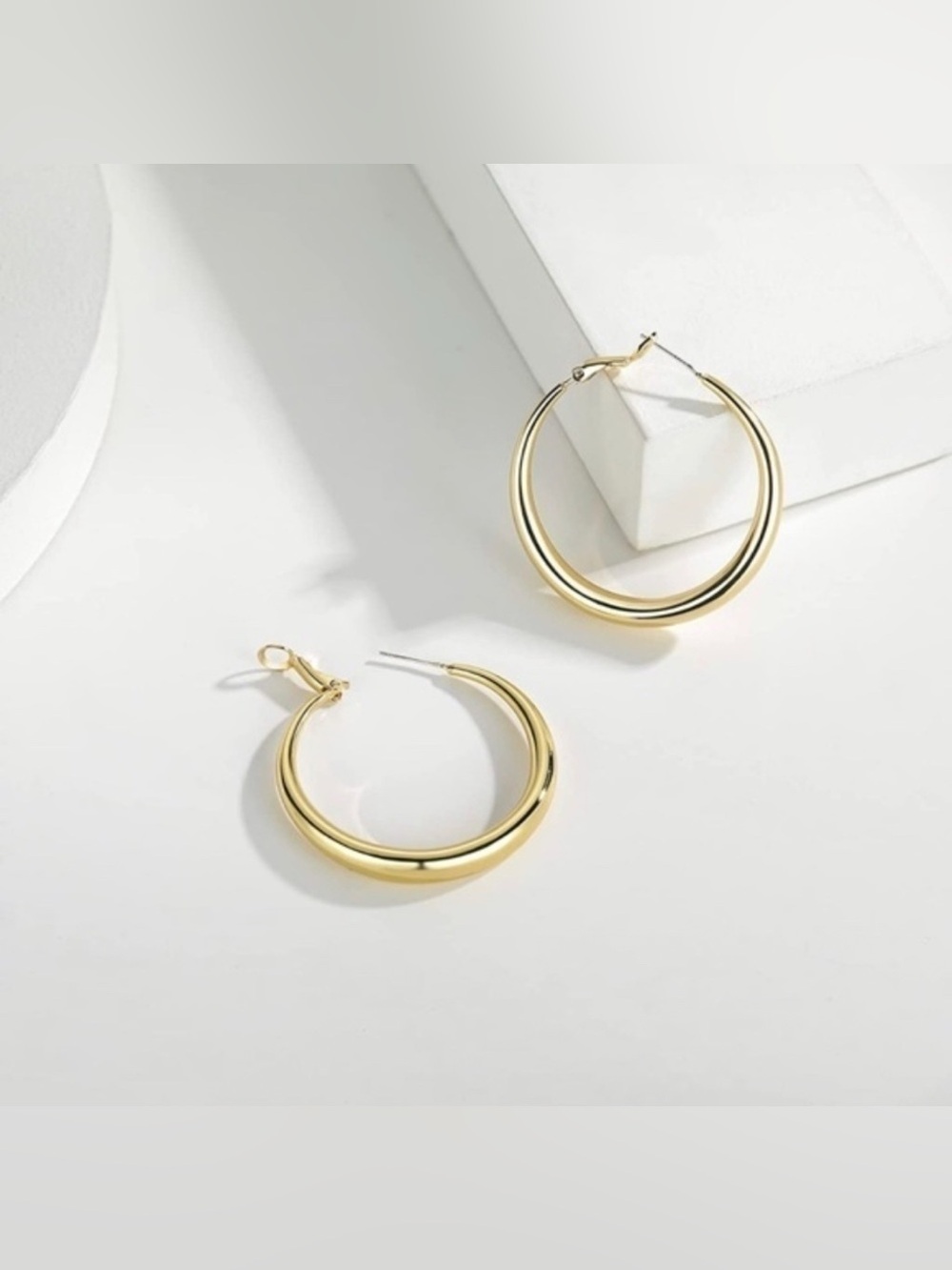18k Plated Chunky Hoop Earrings